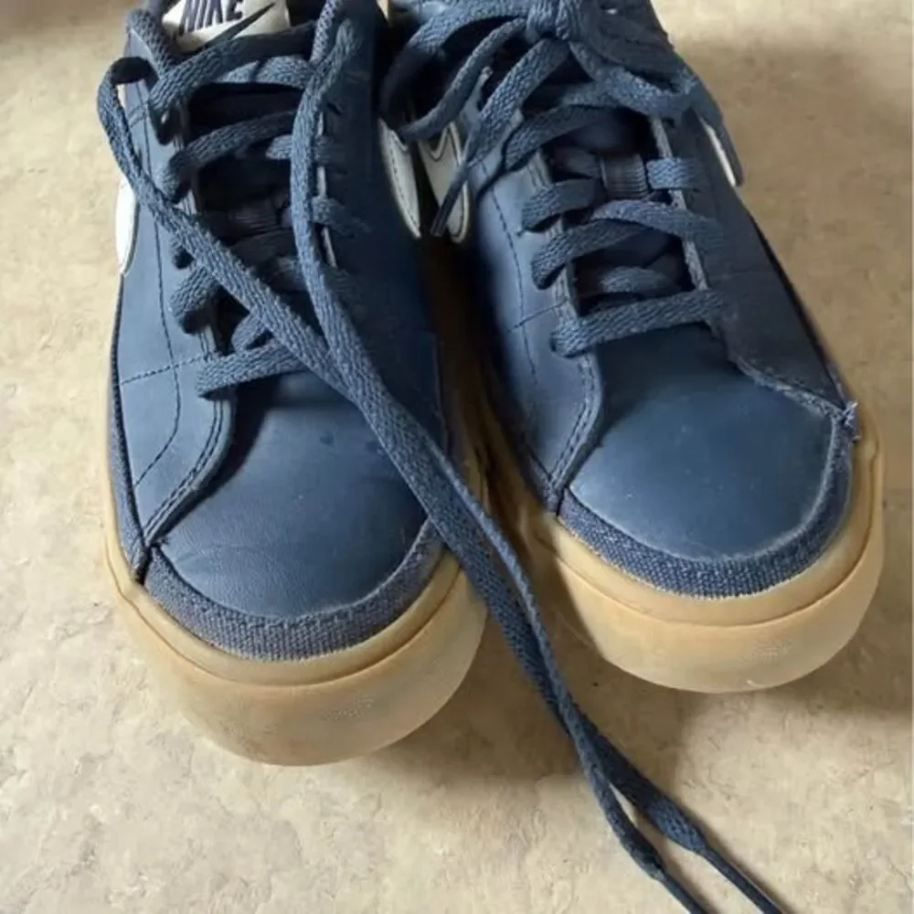 Nike Court Legacy Canvas Navy Blue Gum Sole 4Y